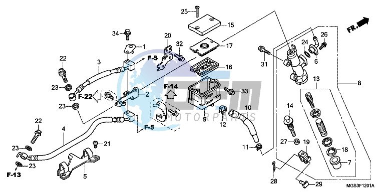 REAR BRAKE MASTER CYLINDER (NC700XA/ XD)