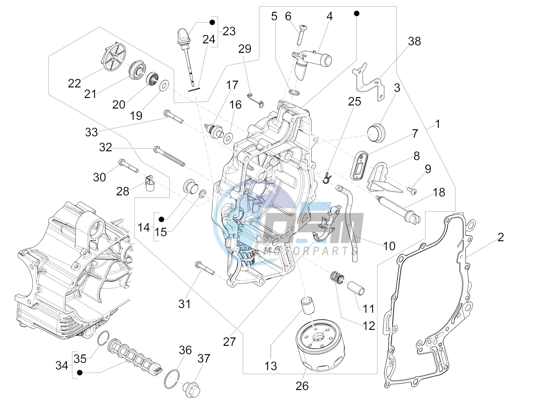 Flywheel magneto cover - Oil filter