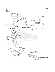 NINJA ZX-6RR ZX600-N1H FR GB XX (EU ME A(FRICA) drawing Labels