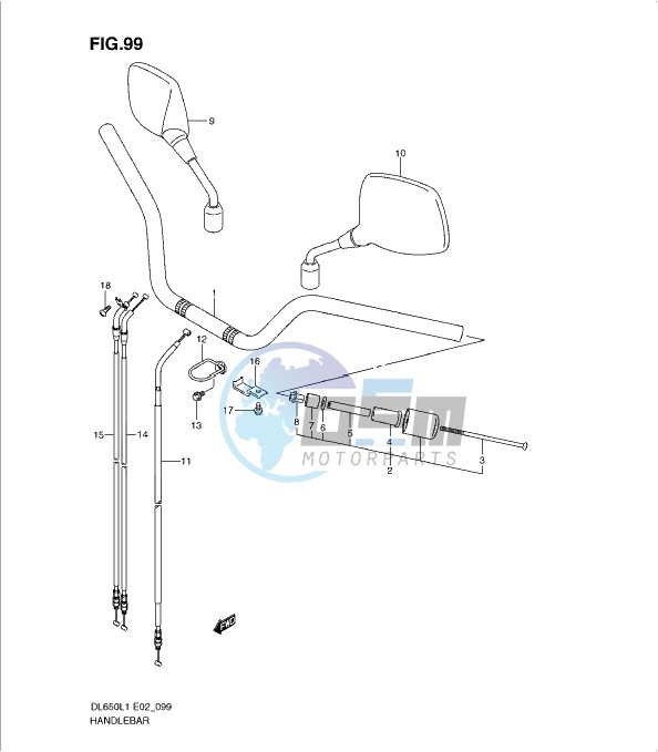 HANDLEBAR (DL650UEL1 E19)