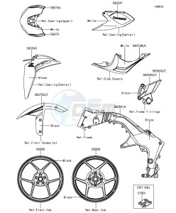 Z1000 ZR1000FGF FR GB XX (EU ME A(FRICA) drawing Decals(White)