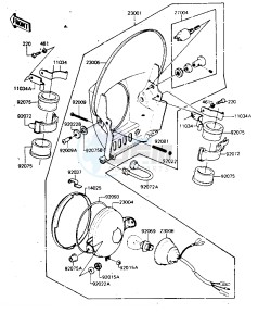 KDX 175 A [KDX175] (A2-A3) [KDX175] drawing HEADLIGHT -- 81-82 A2_A3- -