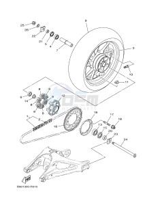 MTM850 MTM-850 XSR900 (B90W) drawing REAR WHEEL