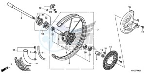 CRF250XD CRF250R Europe Direct - (ED) drawing FRONT WHEEL