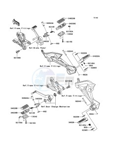 Z750 ZR750L7F GB XX (EU ME A(FRICA) drawing Footrests