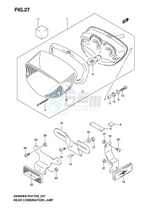 GS500 (P3) drawing REAR COMBINATION LAMP (MODEL K3)