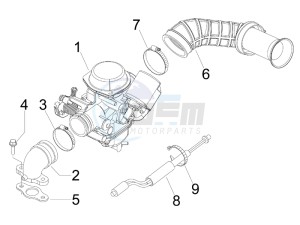 Fly 150 4t e3 drawing Carburettor assembly - Union pipe