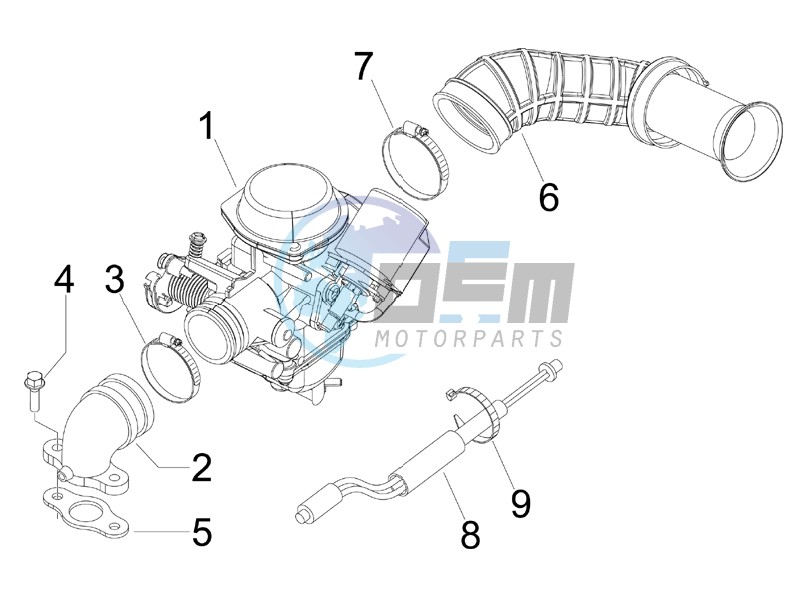 Carburettor assembly - Union pipe