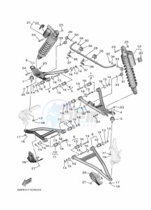 YXF850ES YX85FPSP (BARM) drawing FRONT SUSPENSION & WHEEL