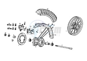 SENDA R X-TREM - 50 cc drawing FRONT WHEEL