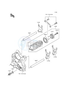 Z800 ABS ZR800DDS UF (UK FA) XX (EU ME A(FRICA) drawing Gear Change Drum/Shift Fork(s)