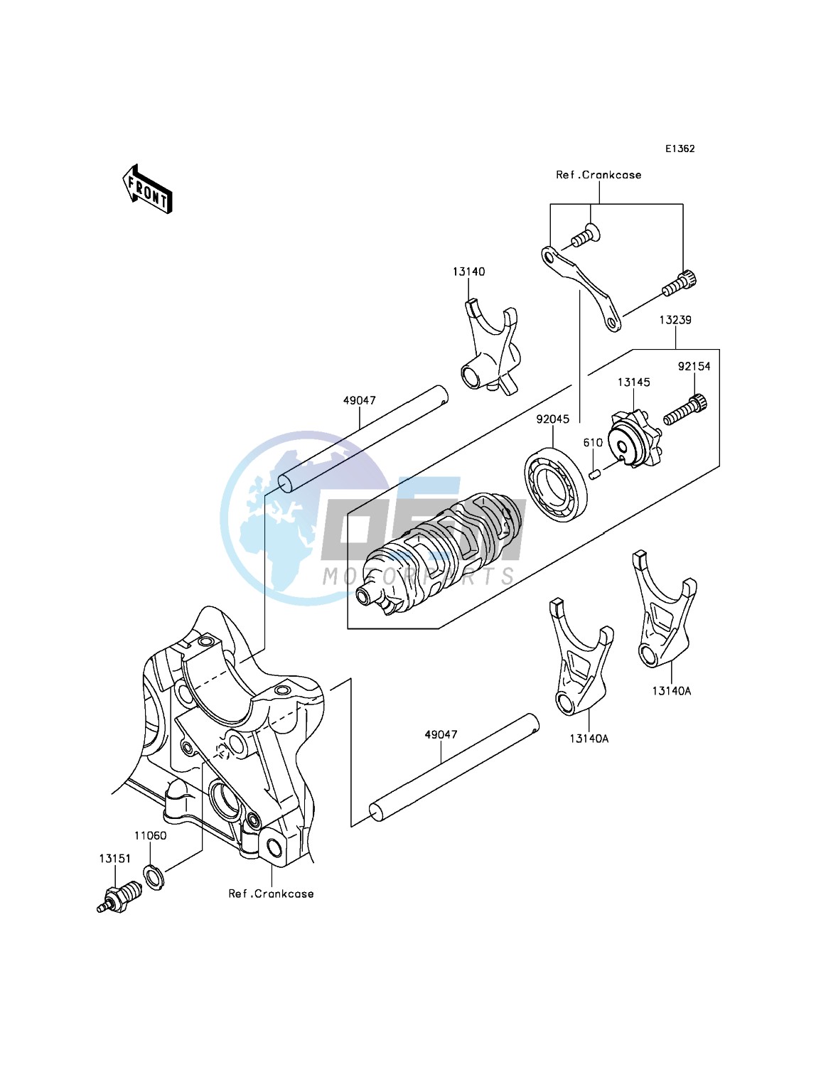 Gear Change Drum/Shift Fork(s)