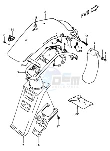 DR350 (V-W-X) drawing REAR FENDER (E24)