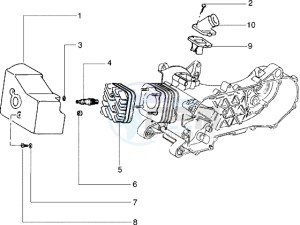 Zip 50 fast rider RST drawing Cylinder head - Cooling hood - Inlet and induction pipe