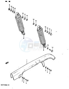 GSX1100 (Z-D) drawing CHAIN CASE - REAR SHOCK ABSORBER (MODEL Z)