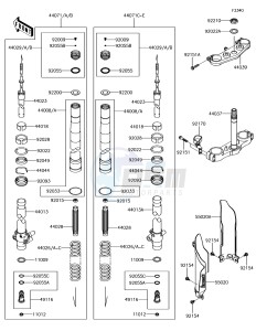 KX85-II KX85DHF EU drawing Front Fork