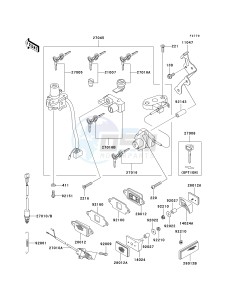 ZX 600E [ZX-6 NINJA ZZR 600] (E10-E13 E13 CAN ONLY) ZZR 600 drawing IGNITION SWITCH_LOCKS_REFLECTORS