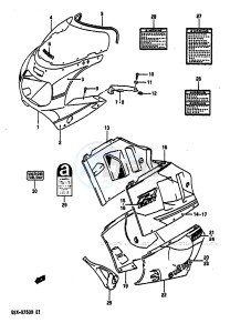 GSX-R750 (E2) drawing COWLING BODY (3CG 05X)