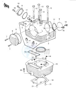 KLX 250 A [KLX250] (A1-A2) [KLX250] drawing CYLINDER HEAD_CYLINDER