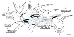 CBR1000RA9 France - (F / ABS CMF HRC MKH) drawing STRIPE/MARK (2)