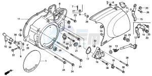 VT1100C2 drawing LEFT CRANKCASE COVER (VT1100CV/CW/C2)