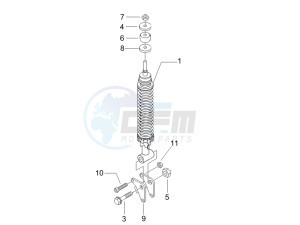 Liberty 200 4t (N15000U01) drawing Rear suspension - Shock absorbers