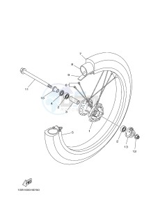 XTZ125E (1SB1) drawing FRONT WHEEL