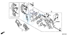 FJS400D9 ED / 2ED drawing FRONT BRAKE CALIPER (FJS4 00D9/FJS400A)