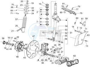 GT 250 ie 60 deg (Euro 3) drawing Fork - steering tube - Steering bearing unit