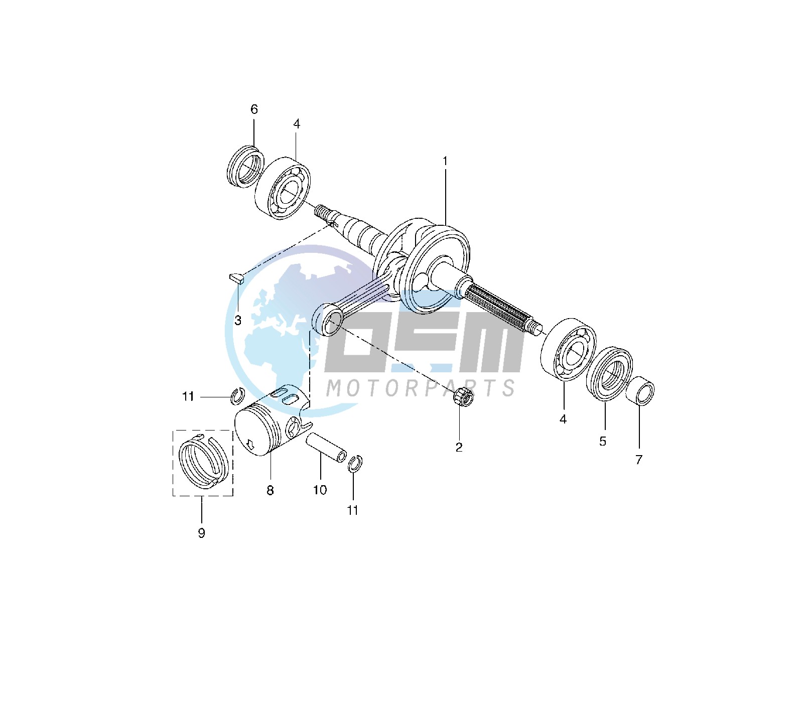 CRANKSHAFT AND PISTON