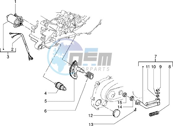 Starting motor-starter lever