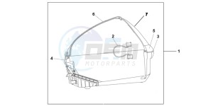 XL700VAB TRANSALP E drawing 45L TOP BOX MAT CYNOS GREY