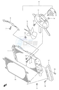 GSX400 (E30) drawing RADIATOR