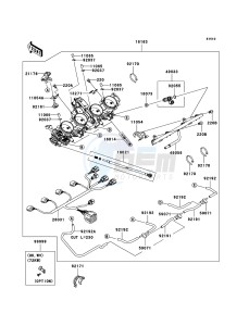 ZZR1400 ABS ZX1400B7F FR GB XX (EU ME A(FRICA) drawing Throttle