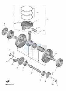 YZ450F (BR96) drawing CRANKSHAFT & PISTON