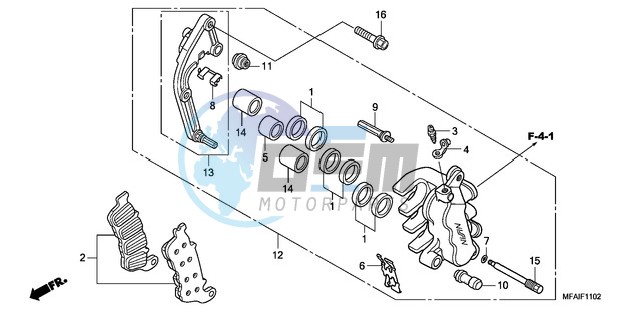 L. FRONT BRAKE CALIPER (CBF1000A/T/S)