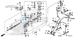 CBR600RAD CBR600RR ABS UK - (E) drawing FRONT BRAKE MASTER CYLINDER (CBR600RA)