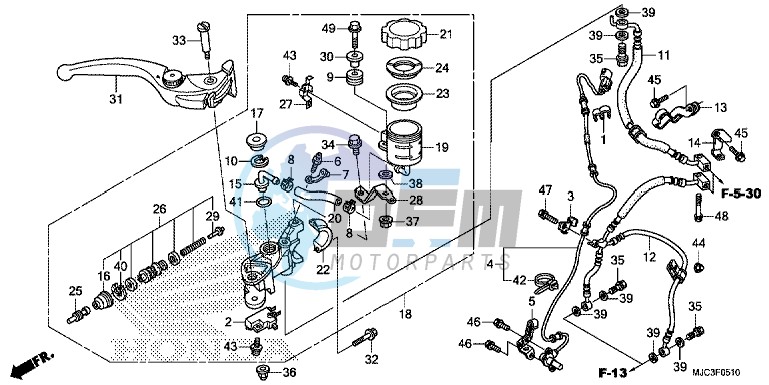 FRONT BRAKE MASTER CYLINDER (CBR600RA)