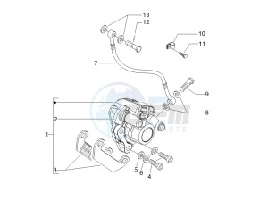 LX 125 4T E3 drawing Brakes pipes - Calipers