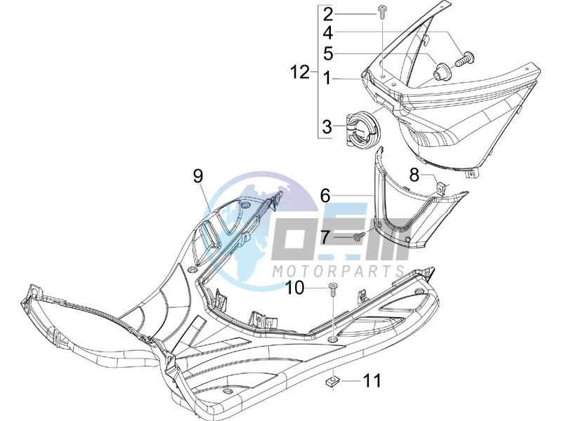 Central cover - Footrests