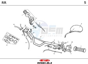 RR-50-BLACK drawing HANDLEBAR - CONTROLS