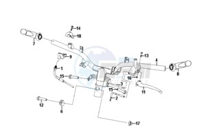 FIDDLE II 50 drawing HANDLEBAR / BRAKE LEVERS /CABLES