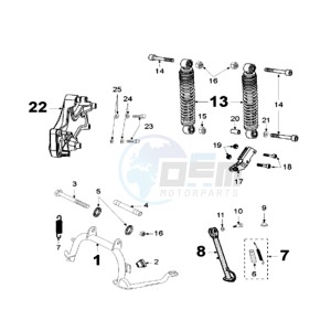 GEOPOLIS 250SC EU drawing REAR SHOCK AND STAND