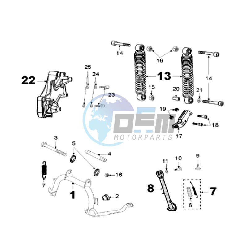 REAR SHOCK AND STAND