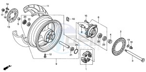 CBR900RE drawing REAR WHEEL