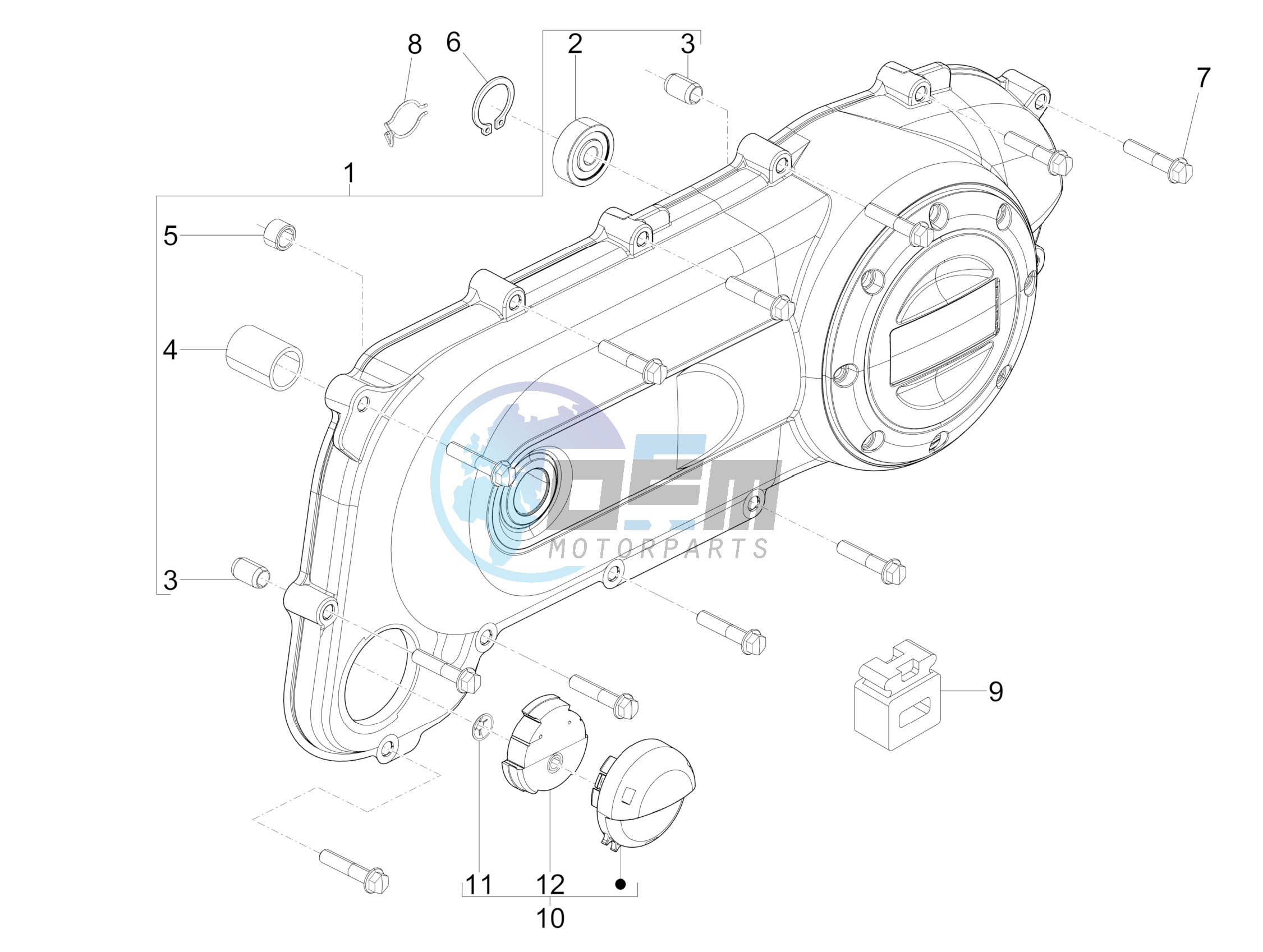 Crankcase cover and cooling