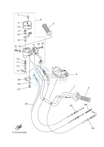 YFM450FWAD YFM450PHF GRIZZLY 450 EPS HUNTER (2LCA) drawing STEERING HANDLE & CABLE