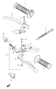 GN250 (E2) drawing HANDLE LEVER (MODEL T W X)