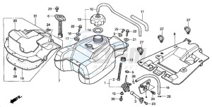 TRX350FM FOURTRAX 350 4X4 drawing FUEL TANK