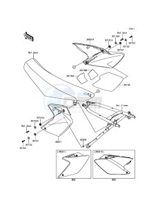 KLX450R KLX450AFF EU drawing Side Covers